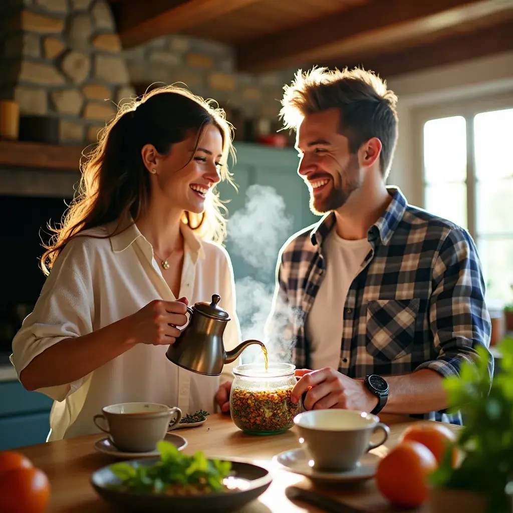 Teafilter, amelyen a hagyományos magyar gyógynövények nevei olvashatók