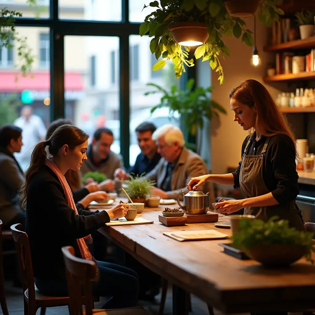 Friss menta és citromfű levelek, amelyek a tea ízét gazdagítják